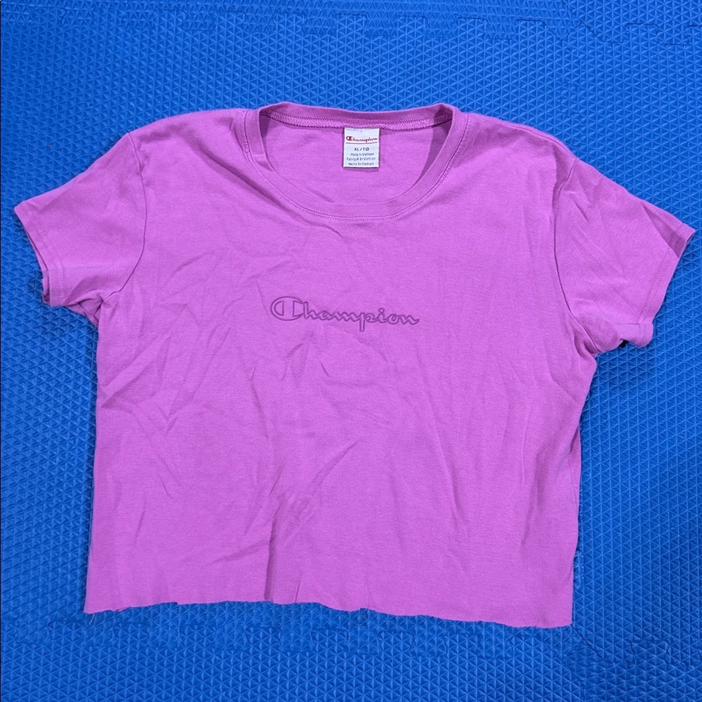 Y2K Purple Champion Crop Top XL